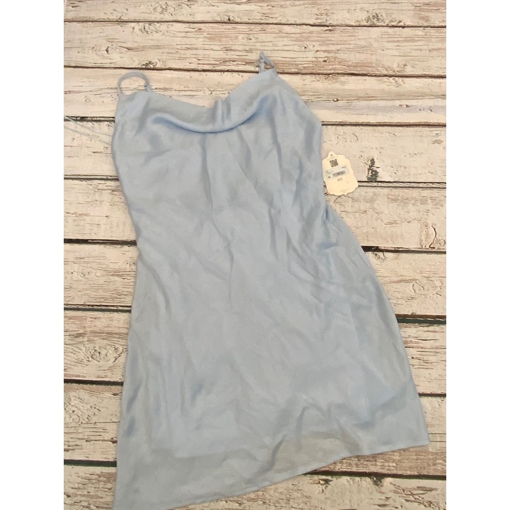 Altar'd State Light Blue Cowl Neck Slip Mini Dress MD1681-1-ALT Women Medium NWT